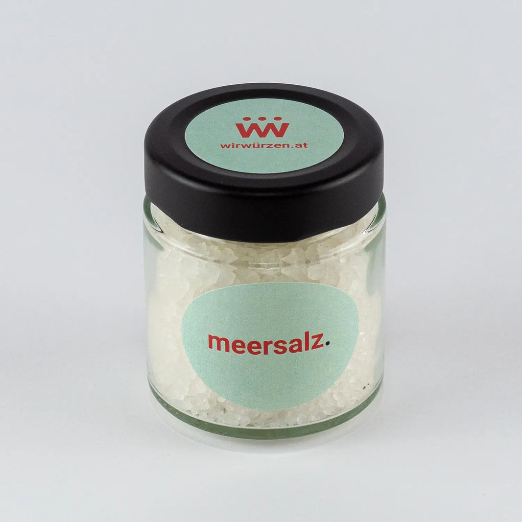 Meersalz 150 g Glas – feines Salz für Kochen, Backen, Würzen und internationale Gerichte