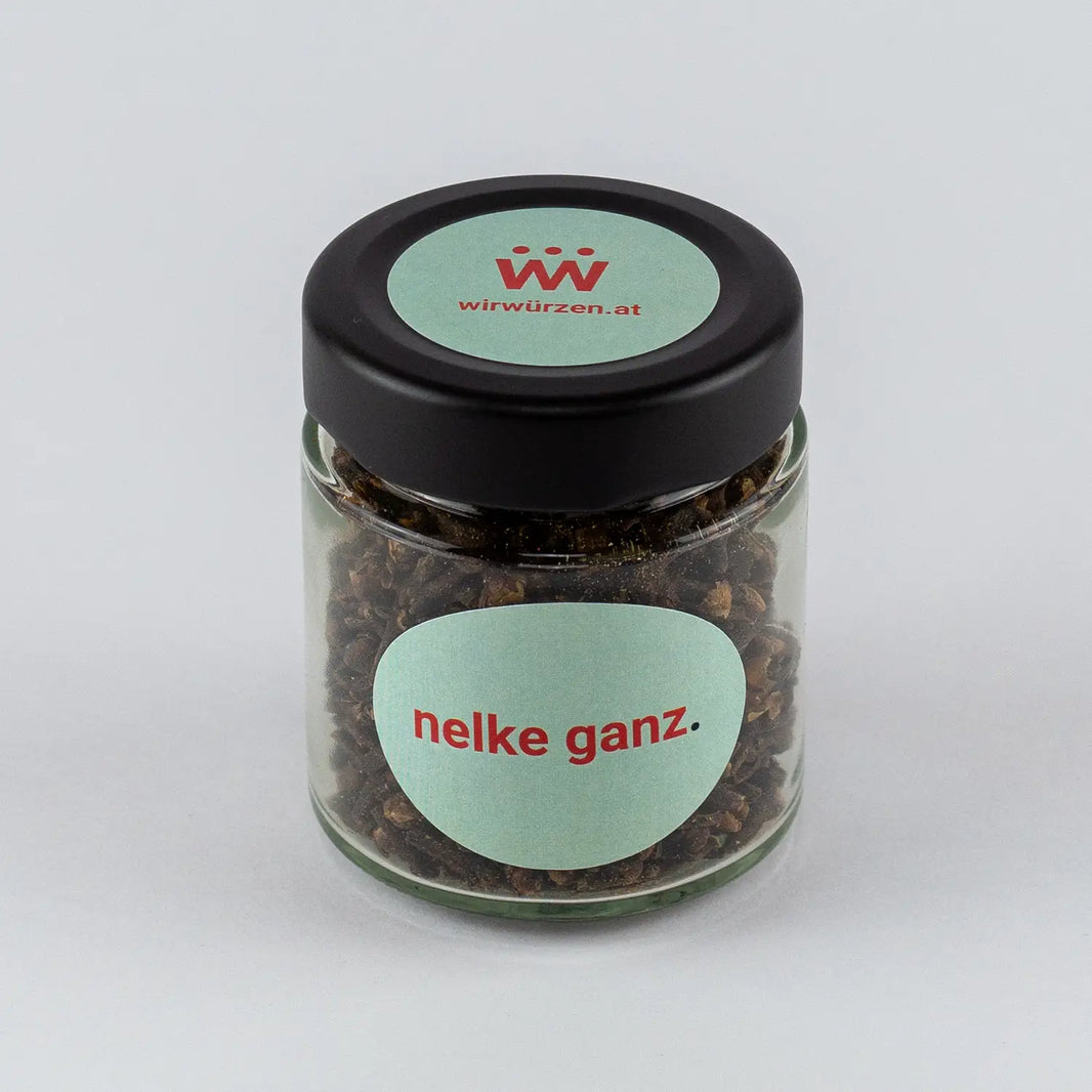 Nelken ganz 50 g Glas – aromatische Gewürznelken für Gebäck, Suppen, Fleischgerichte, Saucen und Glühwein