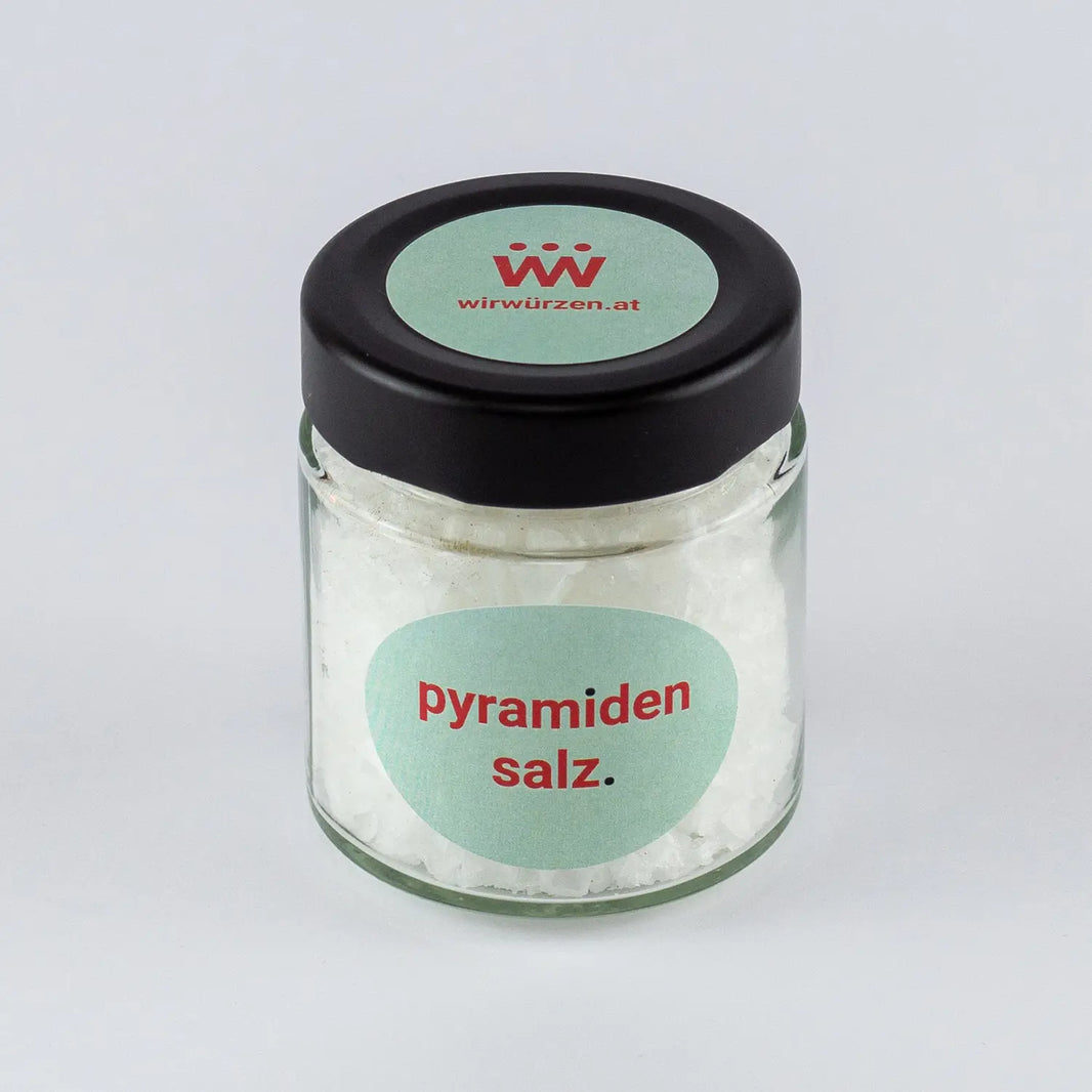 Pyramiden Salz 70 g Glas– naturbelassenes Salz in Pyramidenform, ideal zum Würzen von Fleisch, Gemüse und Salaten