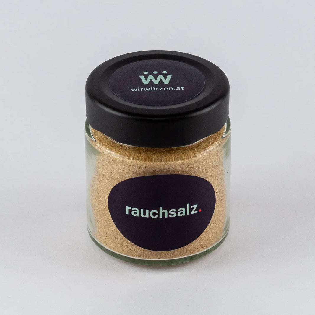 Rauchsalz 150 g Glas – aromatisch geräuchertes Salz mit intensiver Rauchnote für Grill- und Fleischgerichte