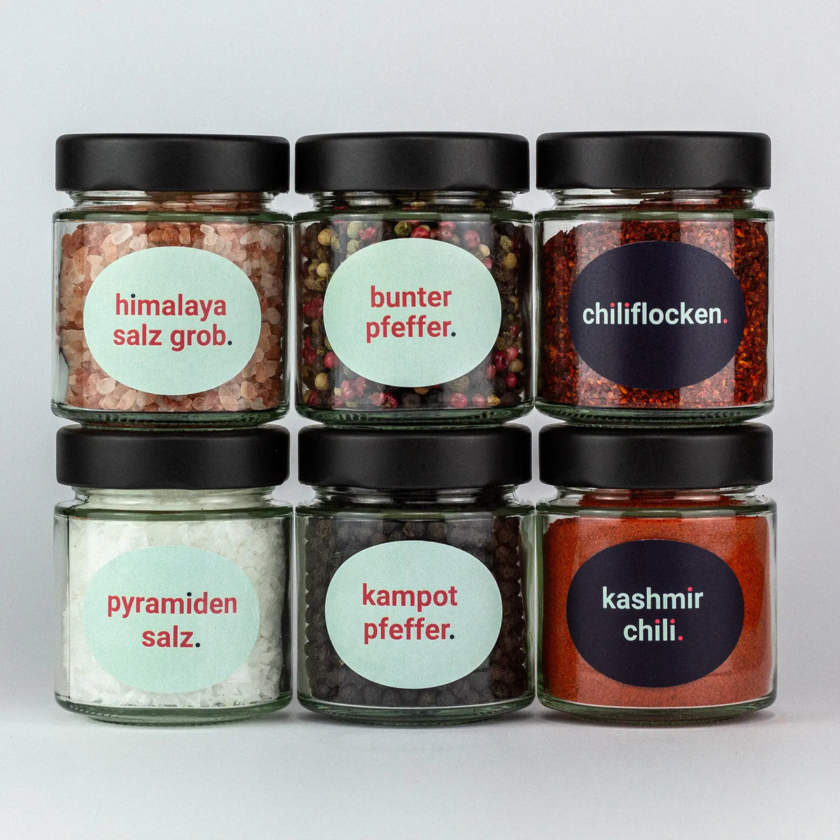 Salz, Pfeffer & Chili 6er Gewürzset – Scharf & pikant für Küche & Grill